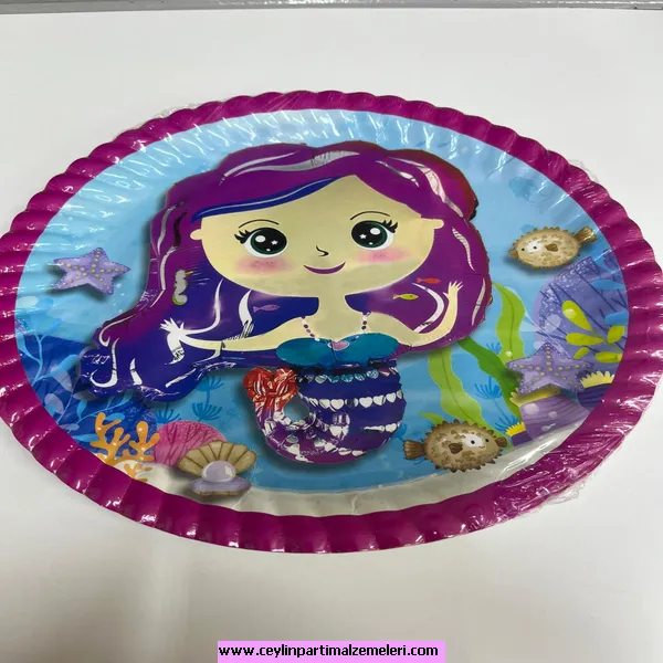 Deniz Kızı Temalı Karton Tabak